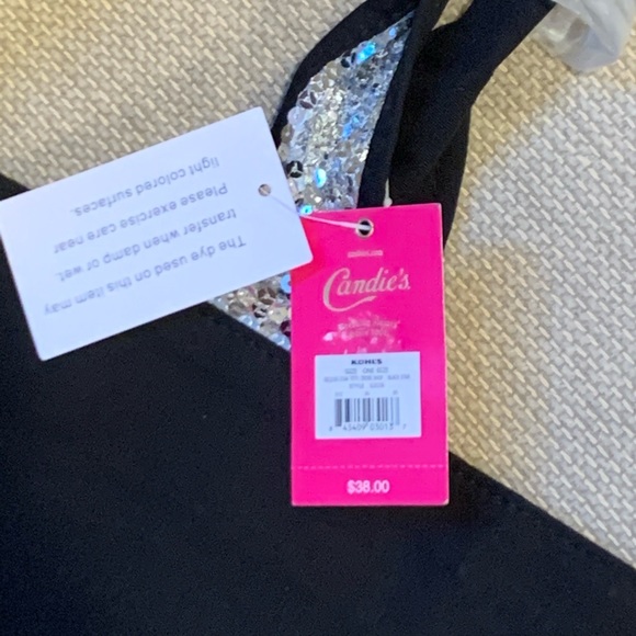 Candies Tote - Black with silver sequins - NEW - Picture 8 of 8